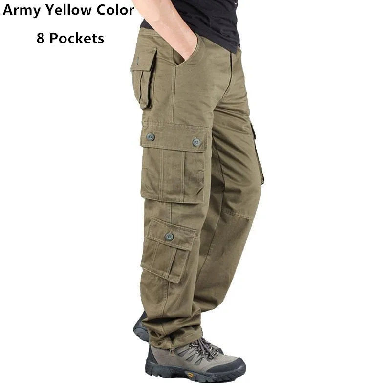 Pantaloni cargo da uomo militari multi tasche Safari all'aperto dritto Plus Size 40 42 44 Pantaloni da pista tattici in cotone Pantaloni lunghi maschili