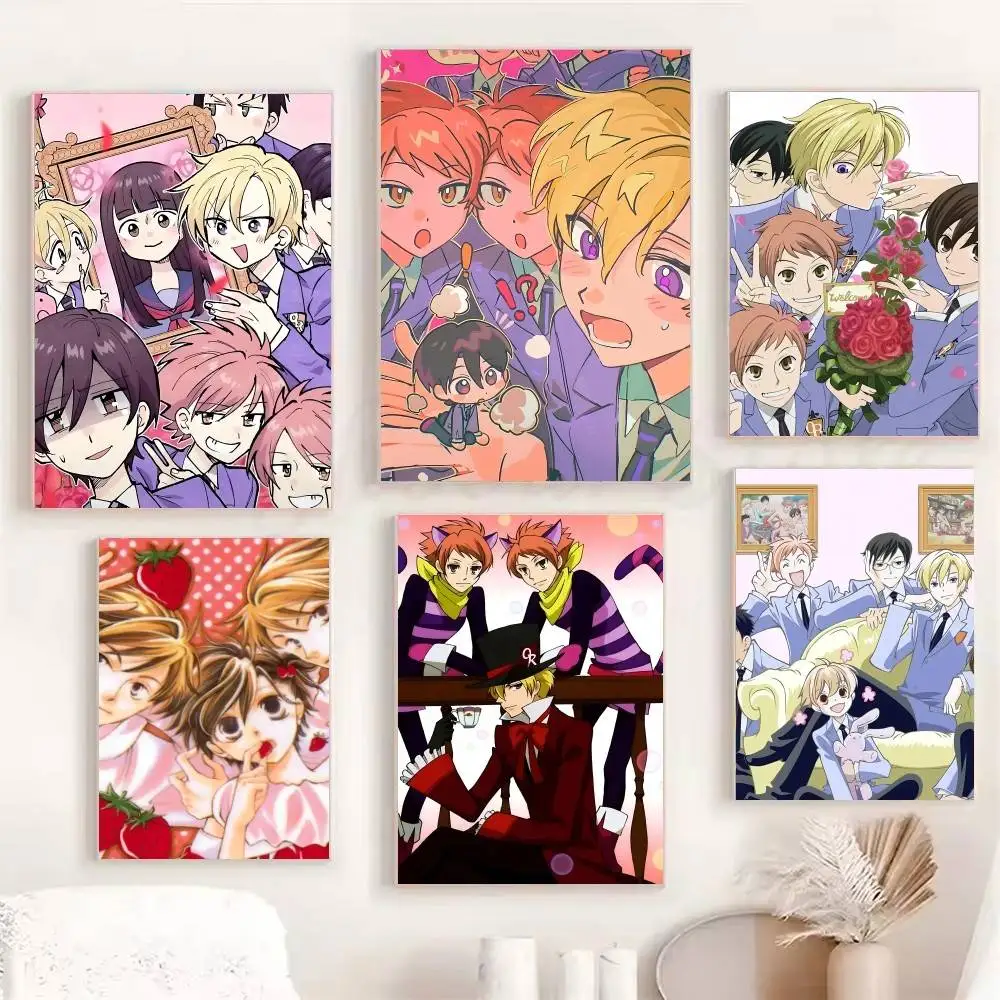 Anime Ouran High School Host Club Manga Posters Fancy Wall Sticker for Living Room Bar Decoration Wall Decor