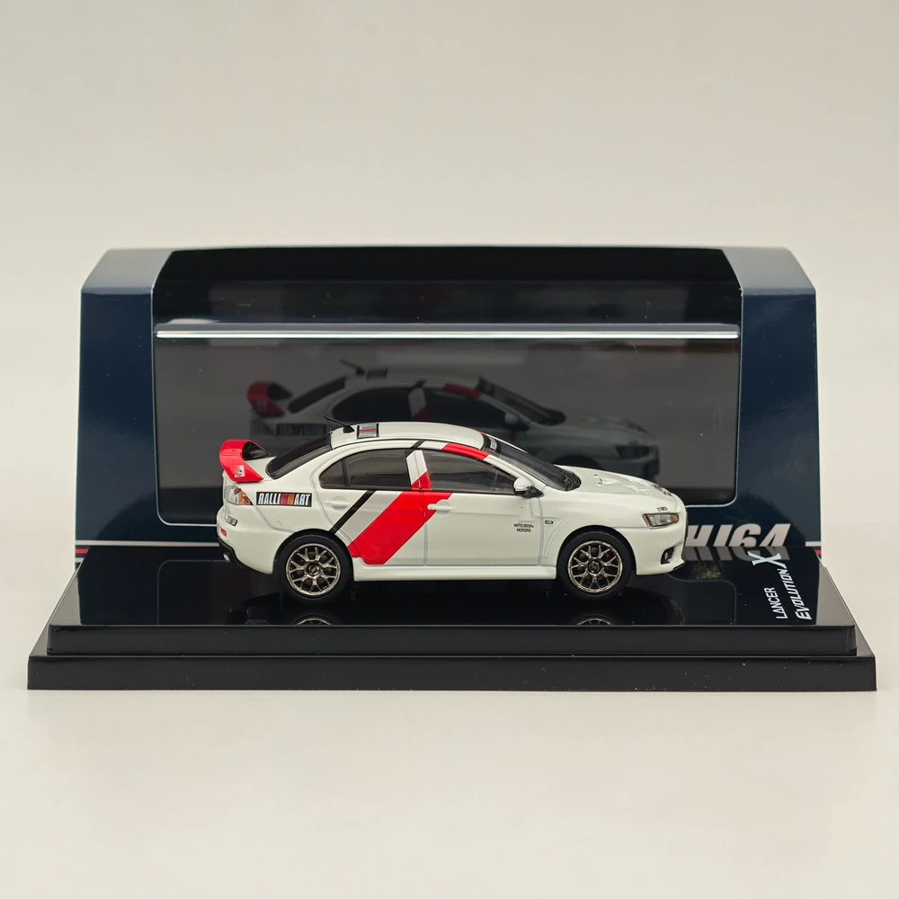 Hobby Japan 1/64 Lancer Evolution X Ralliart Color(White) HJ644053RA Diecast Model Car Limited Collection Auto Toys Gift