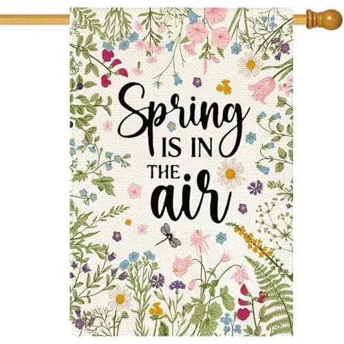 Spring House Flag House Size(28 x 40 Inch) Spring Summer Wildflowers OOV IIC