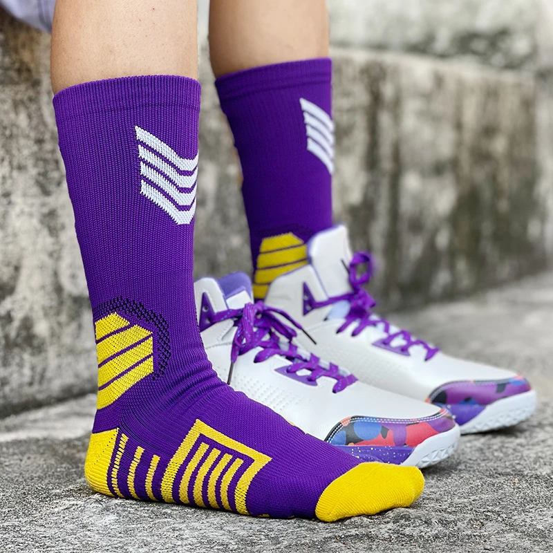 Calzini in cotone traspirante tubo centrale per bambini basket adulti bambini uomo asciugamano Running ciclismo sport Star basket Socks