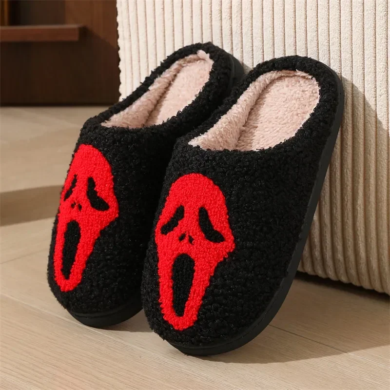 Herbst Winter Halloween Hausschuhe Damen Indoor Rutschfeste Warme Baumwoll-Pantoffeln Leichte Weiche Plüsch-Slides Übergrößen – Detail 17