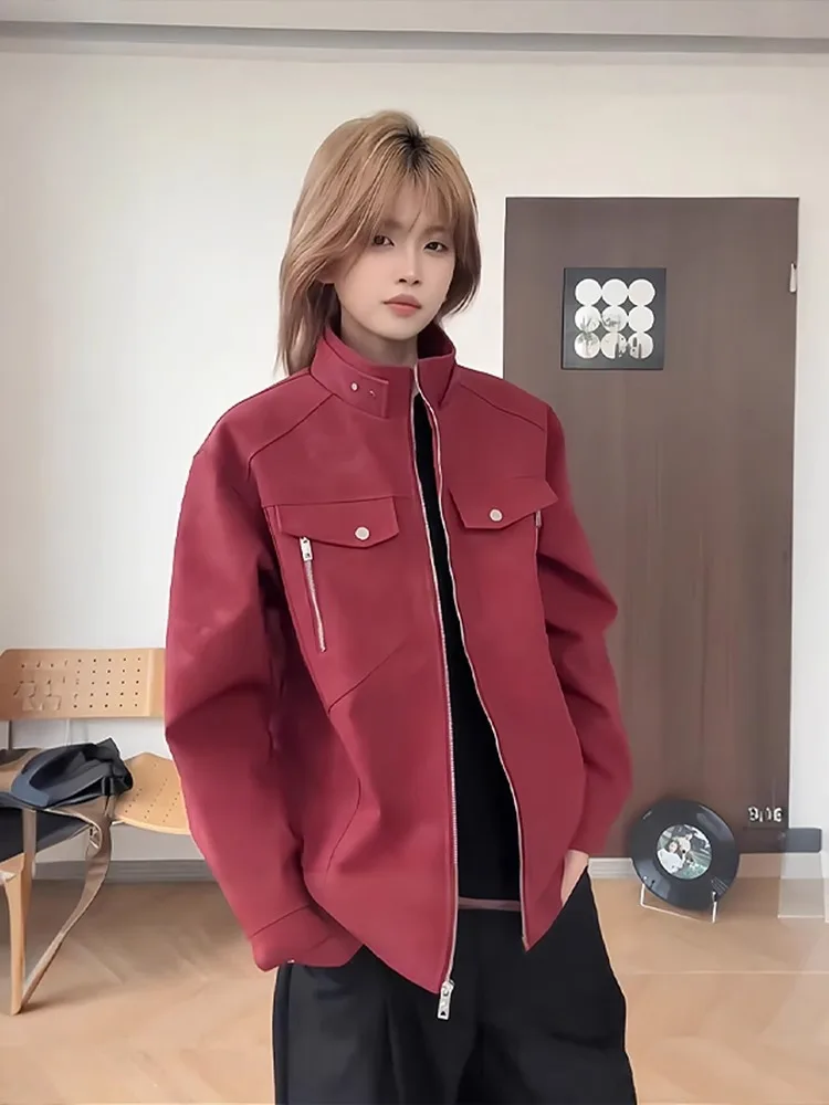 

Red Wine ort Workwear Jaet Men'S Harlington Flight Jaet High-End Feeling Cool Baseball orm Polyester Fiber