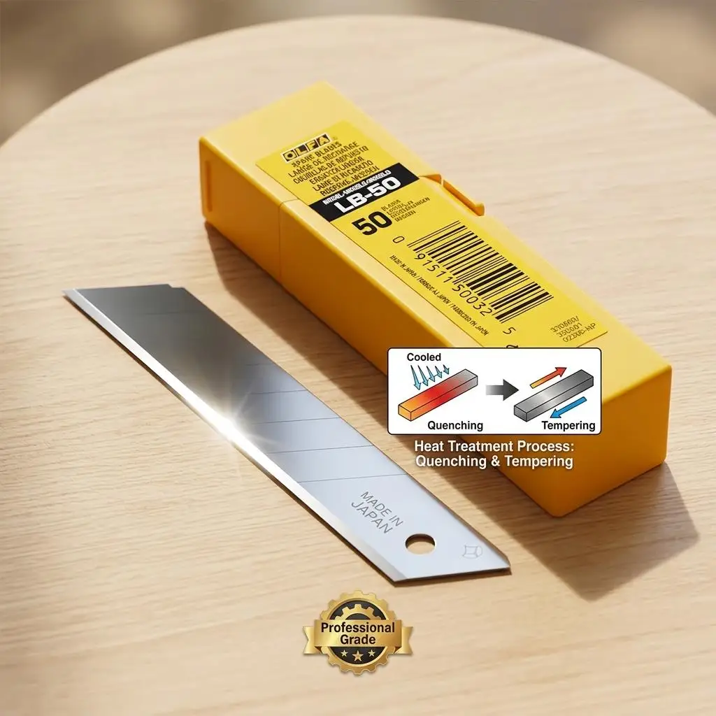 OLFA  LB-50   Large Replacement Blade 18mm Sharp and Durable Silver Carbon Steel 50PCS Per Pack 100mm x 18mm Japan