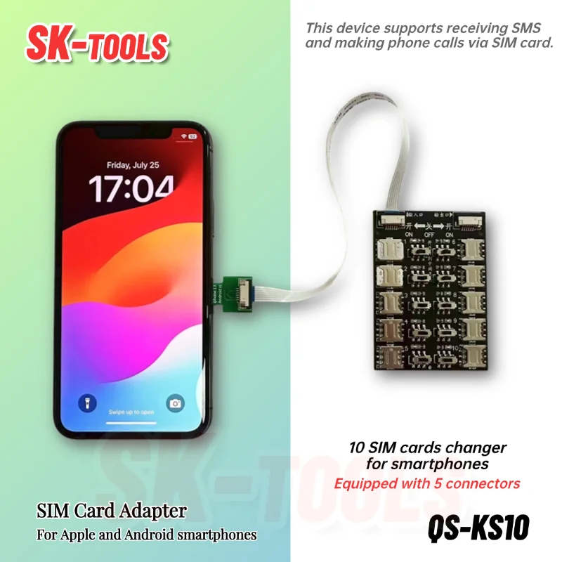 SIM Card Changer Multi SIM Card Reader with 10 slots SIM Card adapter Android Apple universal 10 Expansion