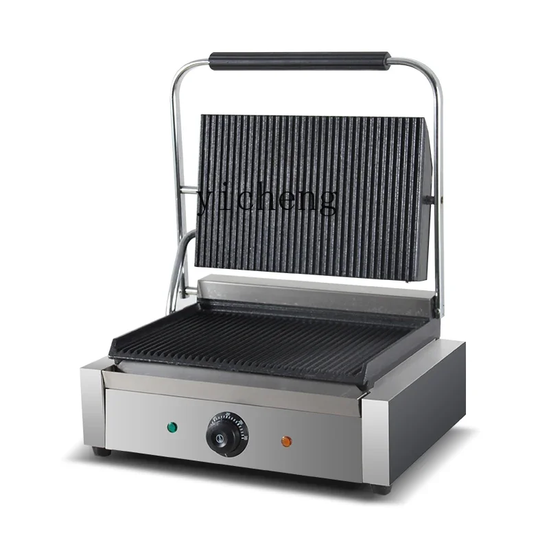 

Electric Heating Double Headed Pressing Plate Braised Furnace Commercial Single Head Panini Machine Sandwich Barbecue Plate