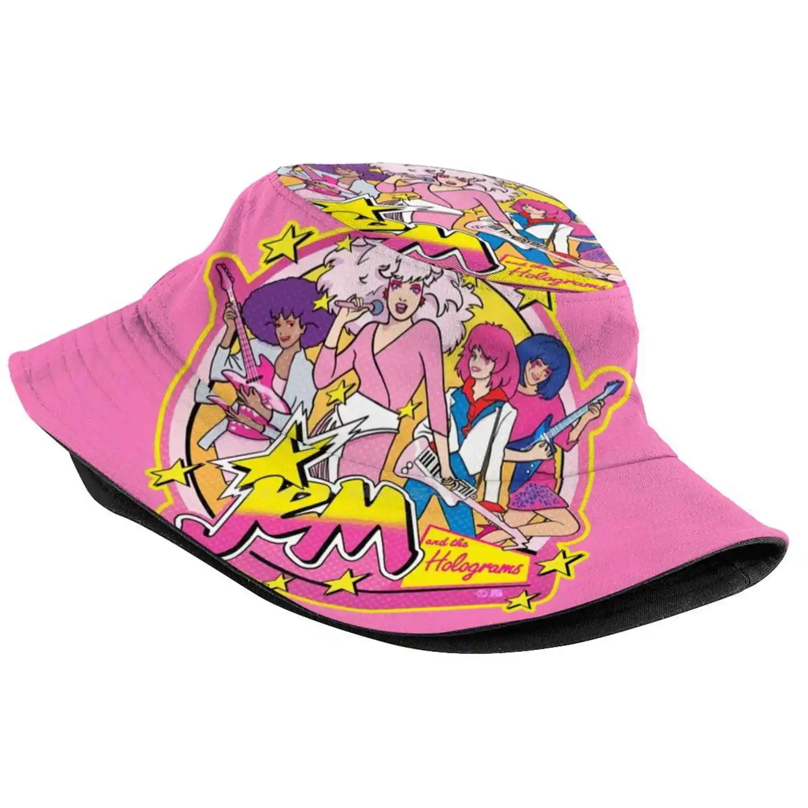 80S Jem And The Holograms High Quality Sun Cap Fisherman Hat Bucket Hats 80S Tv 80S Cartoons 80S Jem Jem And The Holograms Punk