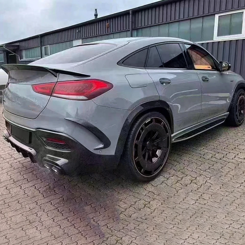 For Mercedes-Benz W167 C167 GLE450 GLE53 GLE63 Coupe 2020-2024 Real Carbon Fiber Rear Bumper Splitter Fin Cover Car Accessories