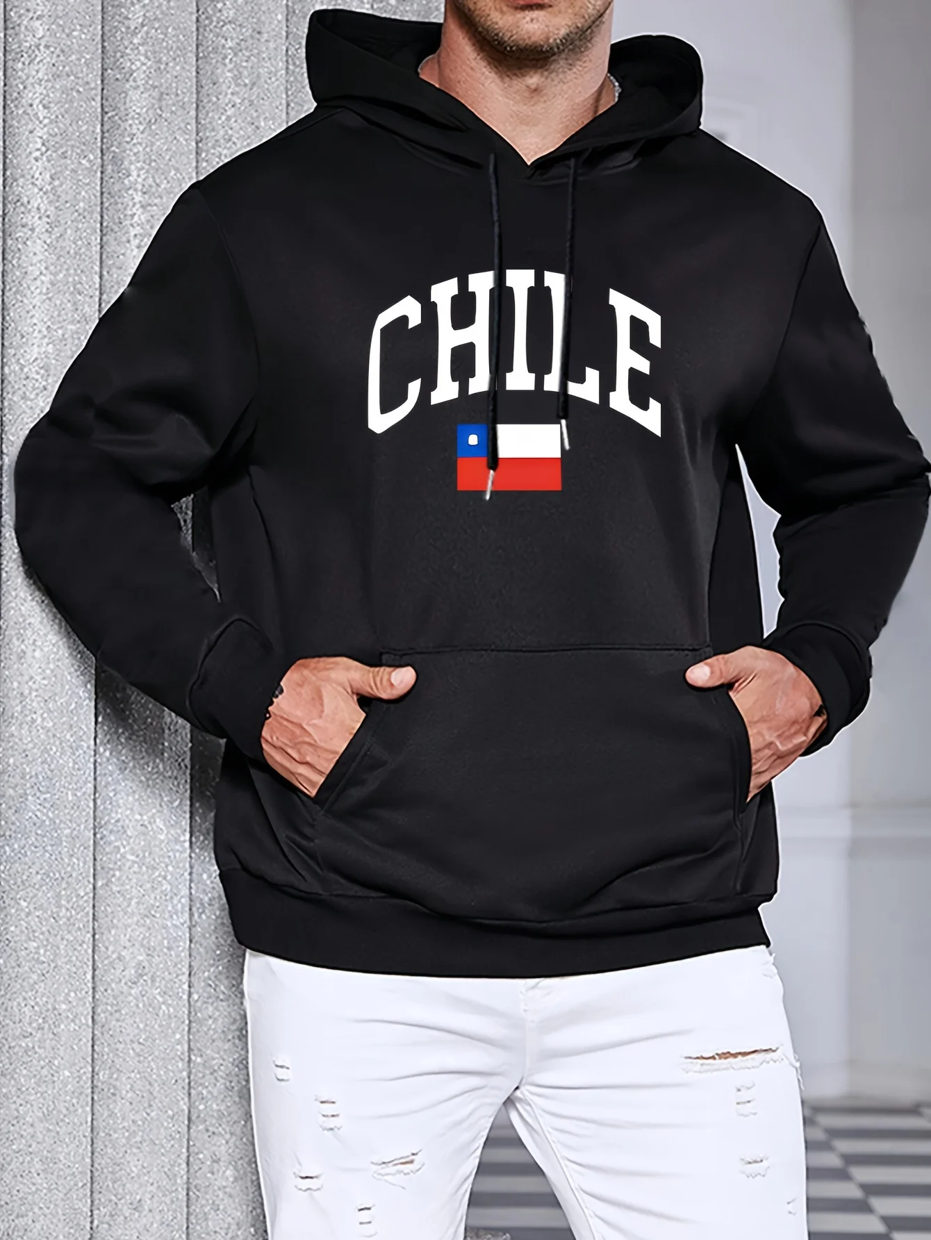 Men CHILE National Flag Print Hoodie Chile Country Graphic Hooded Sweatshirt Patriotic Casual Loose Pullover Hoodies For Men