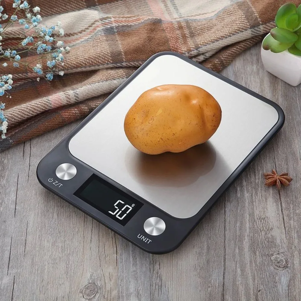 Stainless Steel Electronic Kitchen Scale LED Display Thin Baking Scales Rechargeable Convertible Units Food Scales Cooking