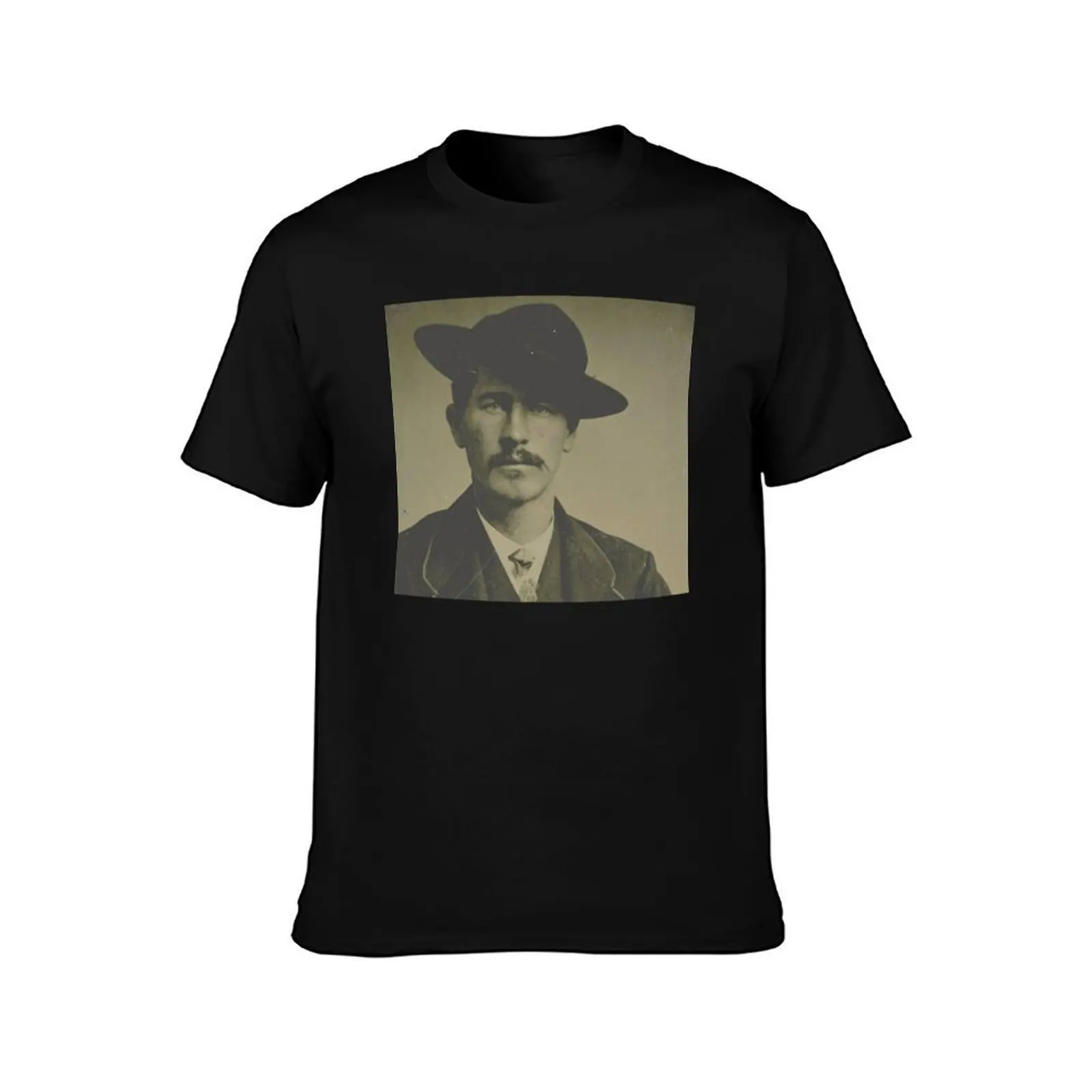 Gambler Wyatt Earp T-Shirt, Summer Casual Cotton Tee, Oversized Streetwear Tops, Vintage Graphic Print, Loose Fit Short Sleeve
