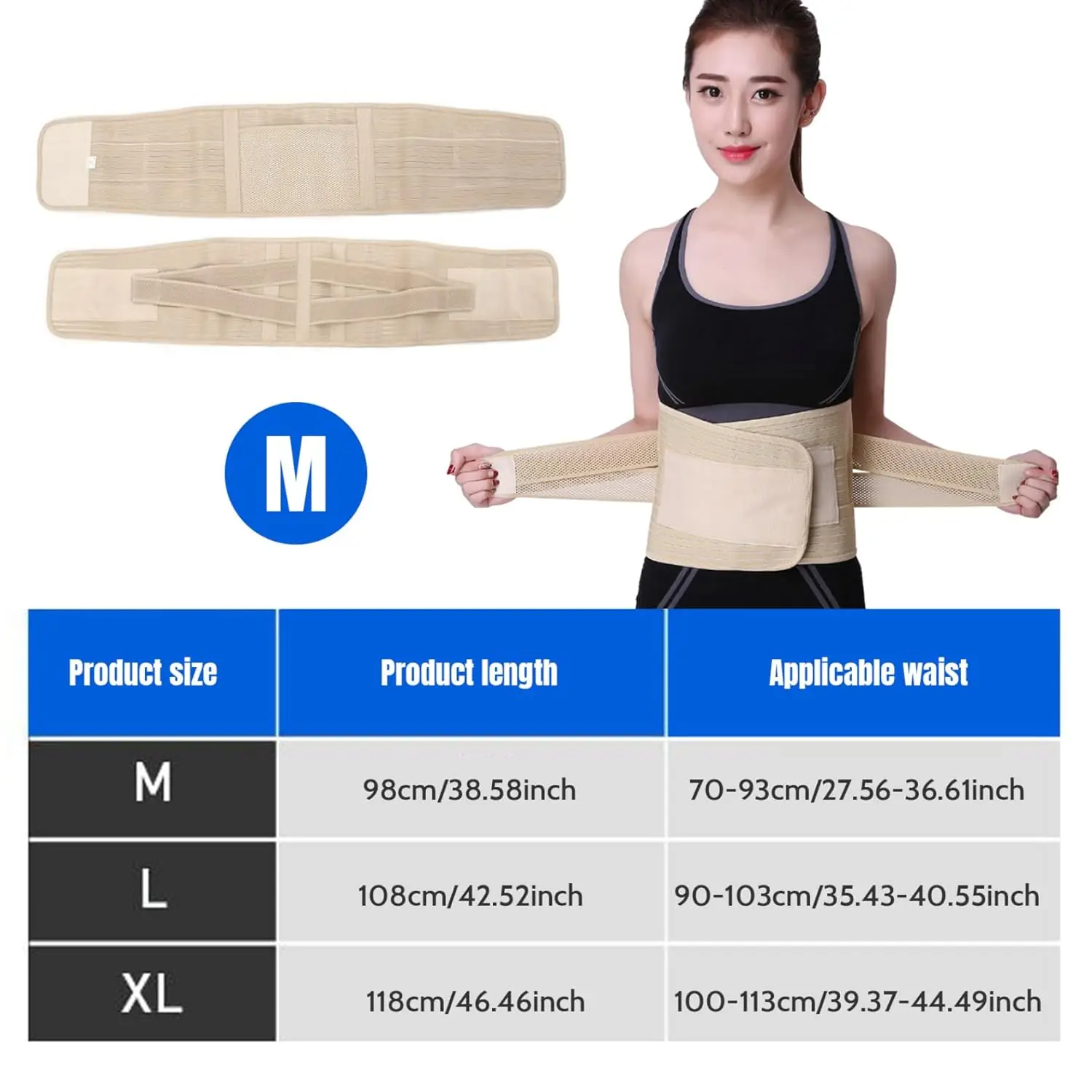 Lumbar Supports,Back Braces for Lower Back Pain Relief Breathable Back Support Belt Adjustable Lumbar Support Belt Back Pain