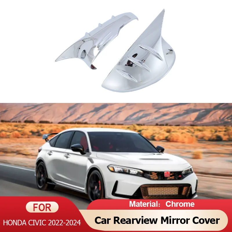 

2 Pcs Chrome Car Accessories Side Rearview Mirror Cap Cover Trim Car-styling for Honda Civic Touring Sedan 11th 2022 2023 2024