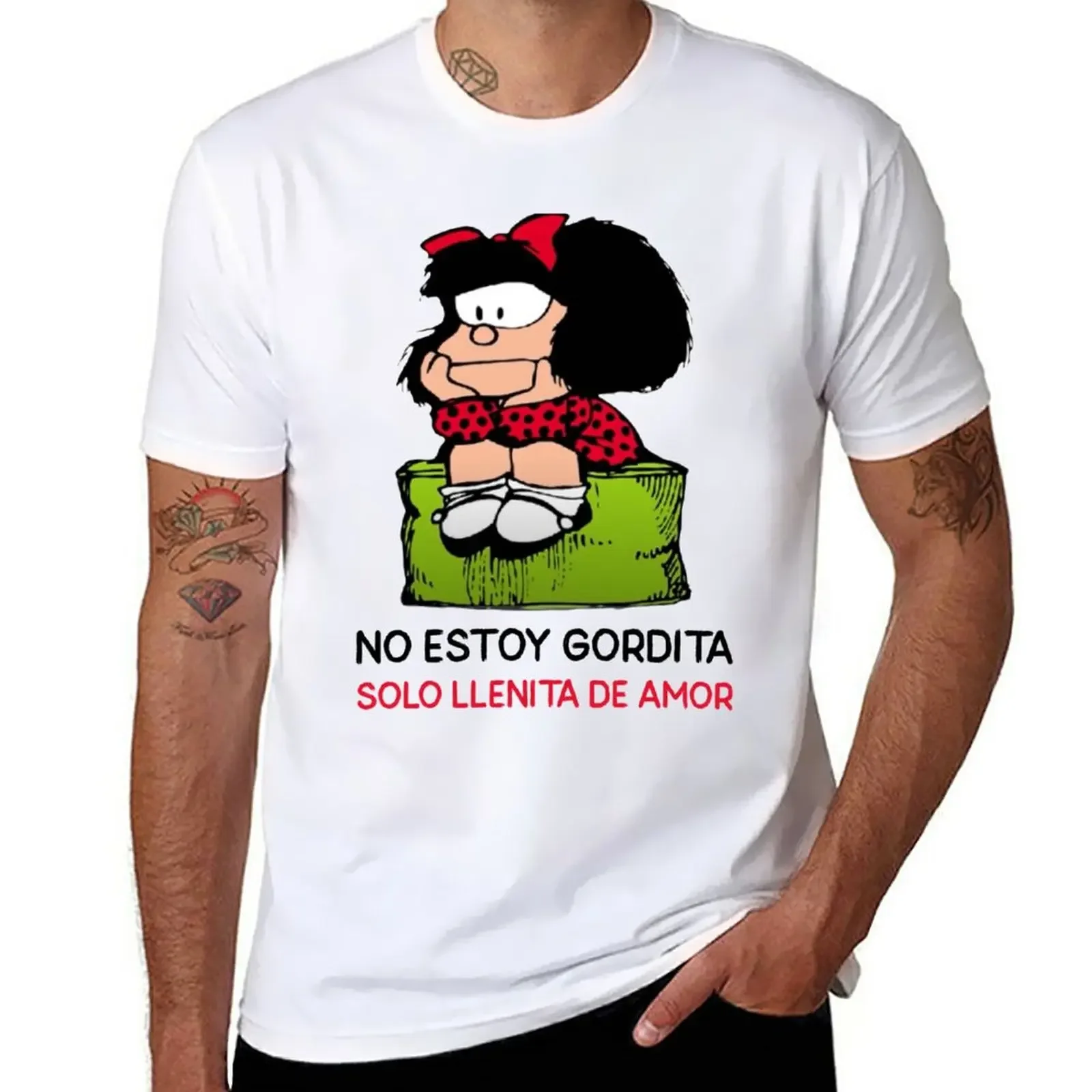 Mafalda-T-shirt blanc Qu37Comics pour homme, personnalisé, personnalisé, concevez vos propres t-shirts