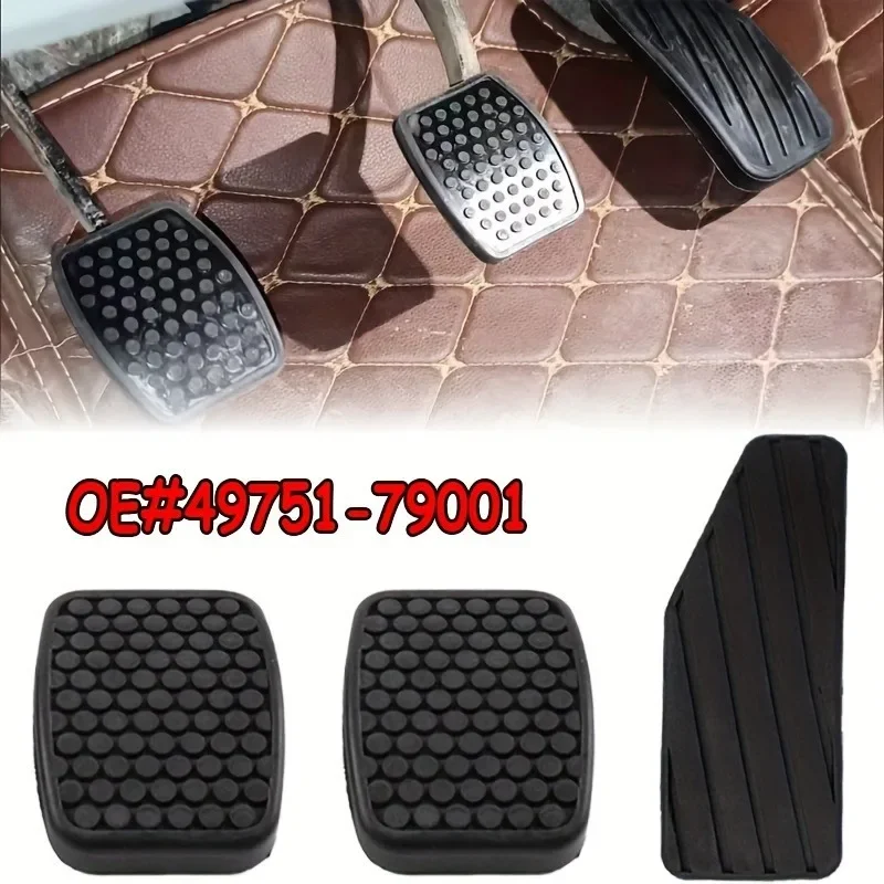 Universal 3pcs Rubber Pad Set for Brake and Accelerator Pedals Non - Slip and Durable Suitable for Various Vehicles 49751-79001