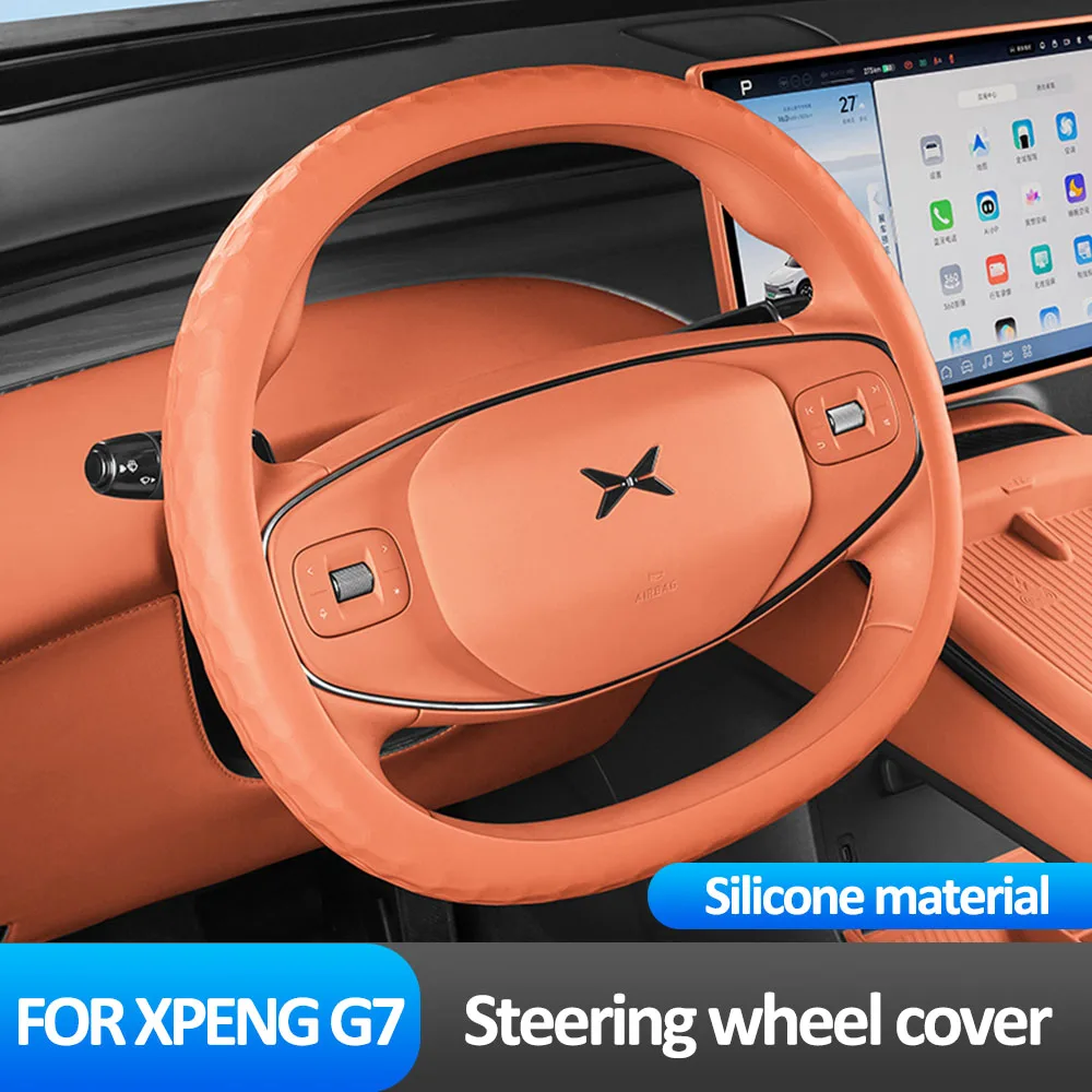 

Anti Slip Steering Wheel Cover For Xpeng G7 G6 MONA03 Car Modification Accessories Four Season Universal Silicone Handle Cover