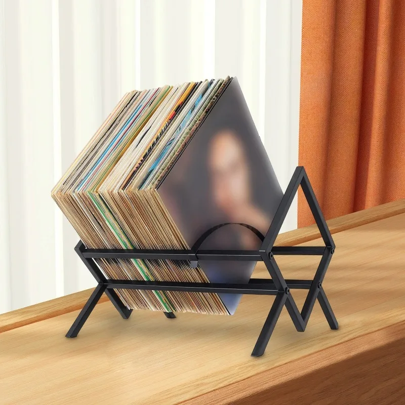 Vinyl Record Storage Rack Non Slip Photo Album Storage Display Stand Easy Assembly For Home Office File Magazine Newspaper