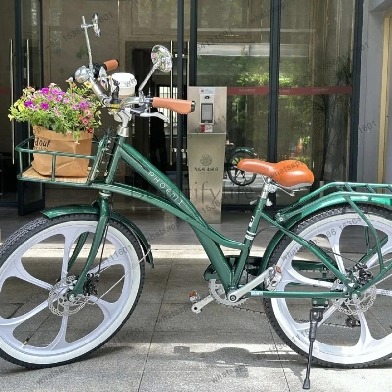 Retro  men's and women's recreational  British adult commuter car 24-inch 7-speed road bike
