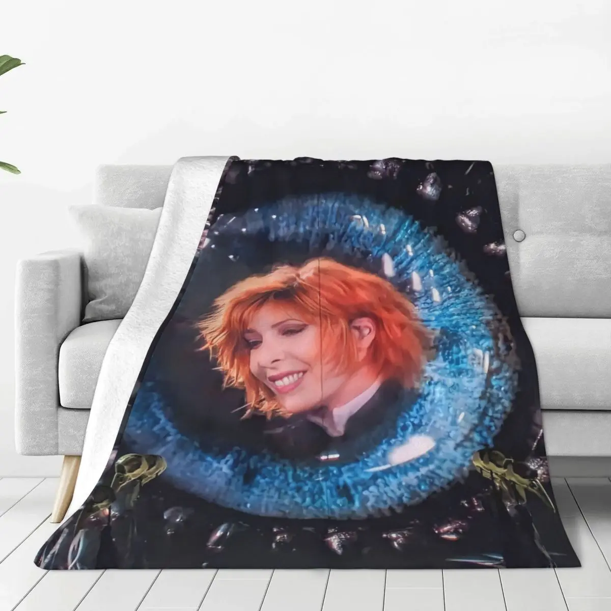 Custom 3D Print Mylene Farmer Blankets Breathable Soft Flannel Winter French Singer Throw Blanket for Sofa Outdoor Bed