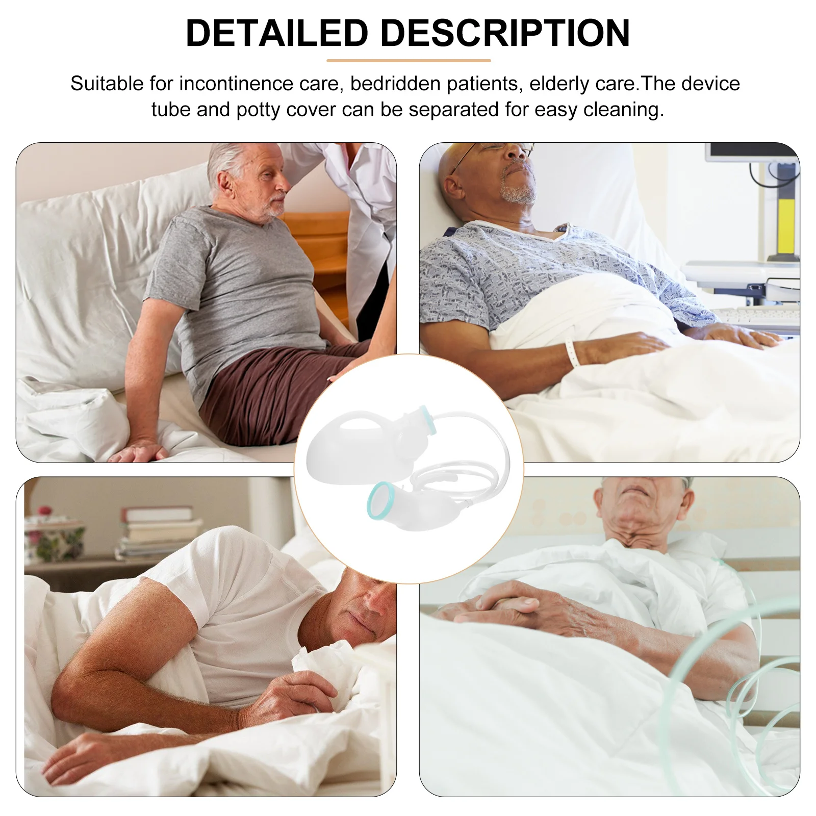 

1 set 1 Set Portable Urinal With Lid Spill Proof Thick Plastic Urine Bottle For Elderly Men Travel Outdoor Car Use Chamber Pot