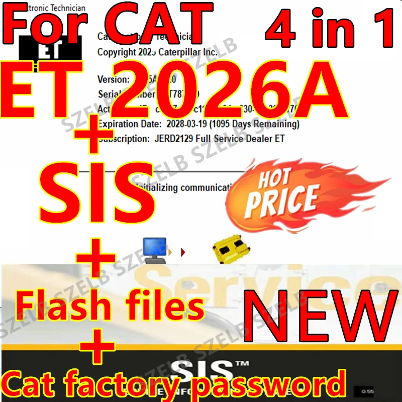 

2026 newest red Cat ET 2026A diagnostic + 2021 sis for red cat Service Information System + ET factory password + flash files