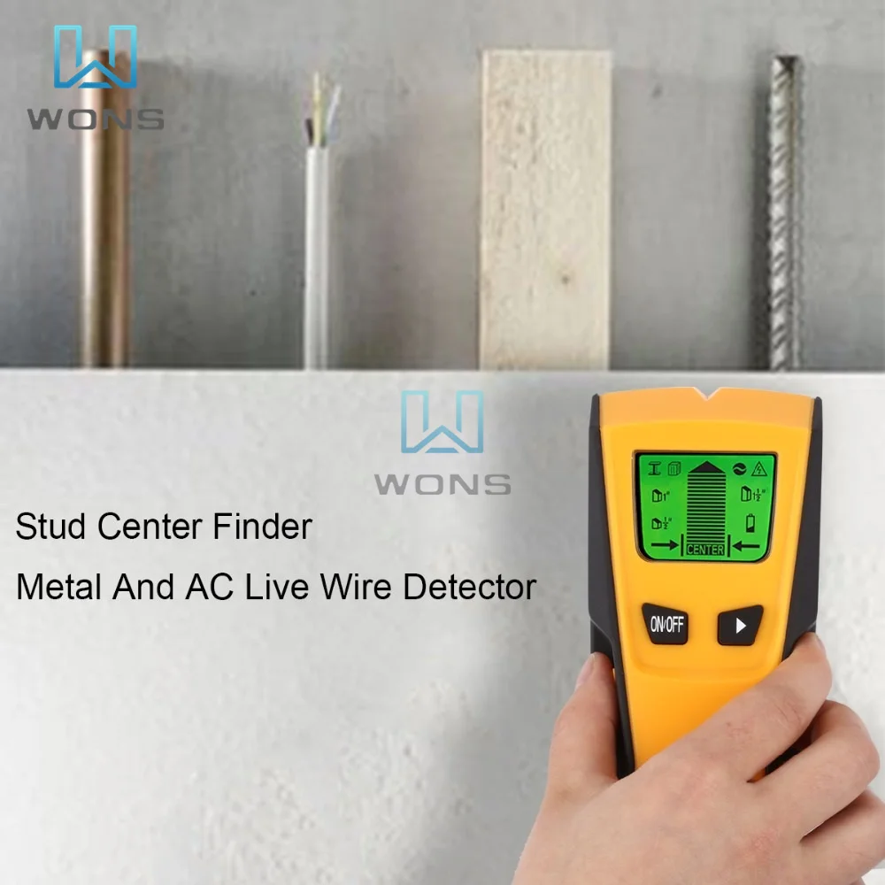 Detector de Metal de Exibição Multifuncional Scanner de Parede Cabo de Metal Teste de Fio Vivo Scanner de Parede Tensão ac