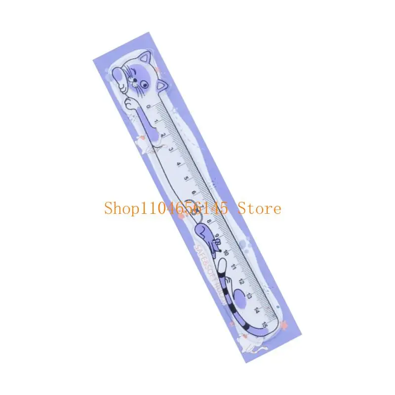 5asd 15cm Straight Ruler Lovely Cats Ruler Soft Ruler with Scale for Teaching