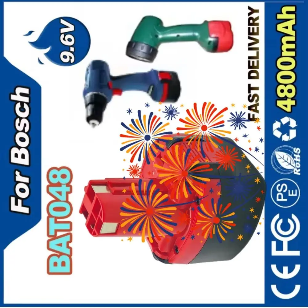 

Rechargeable 9.6V NI-MH 4800mAh Battery for Bosch BAT048 Cordless Tools Compatible with BAT100 BAT119 BH984 GSR 9 6V E-2 32609