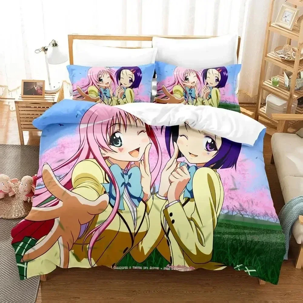 

Anime Yami To LOVE-Ru Bedding Set Duvet Cover Bed Set Quilt Cover Pillowcase Comforter king Queen Size Boys Adult