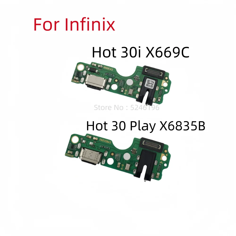 1pcs USB Charging Port Charger Base Connector For Infinix Hot 30i X669 / Hot 30 Play X6835 Fast Charger With IC Replace Part