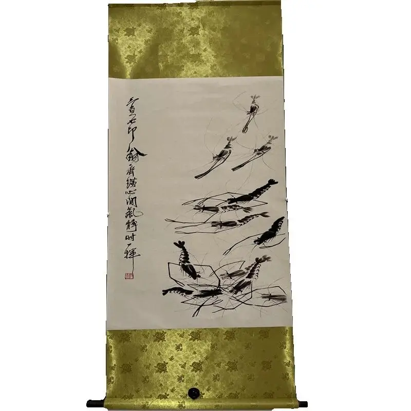 Qi Baishi's watercolor and ink shrimp painting- China Celebrity calligraphy and painting