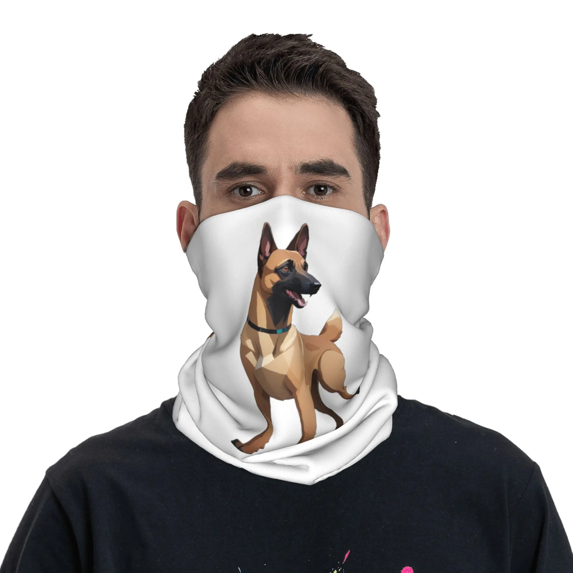 Cão pastor belga malinois bandana pescoço gaiter impresso envoltório máscara cachecol multifuncional ciclismo cachecol caminhadas pesca unisex