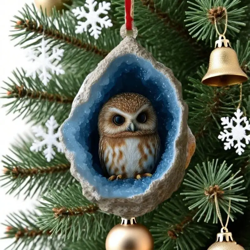 

Children Friendly Festival Hanging Ornament Owl And Raccoon Designs Decoration X3UC