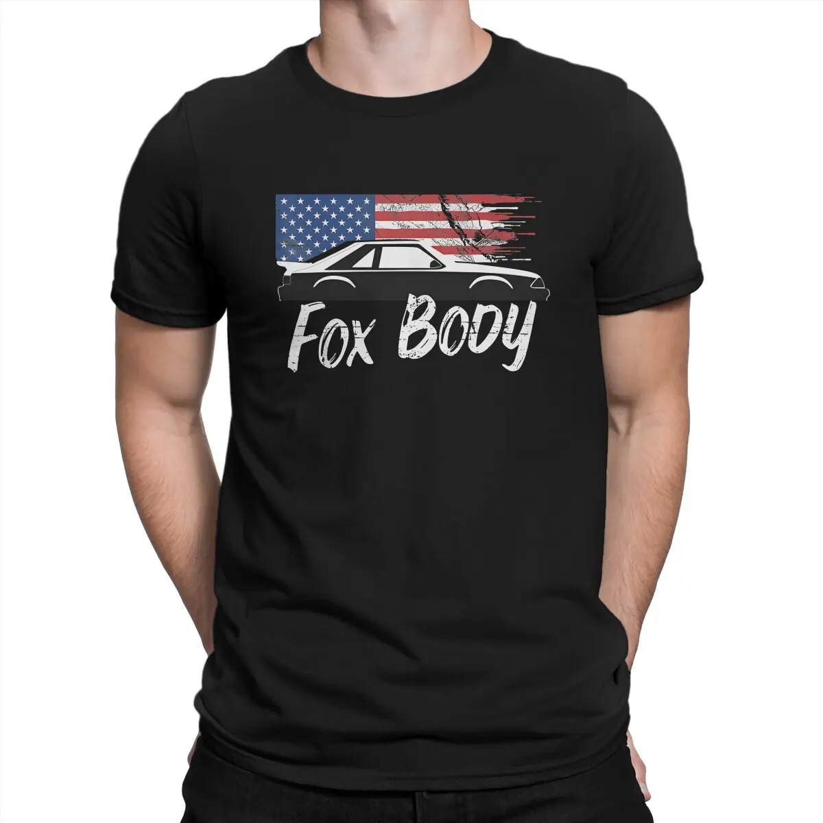 5.0 Mustang USA T-Shirt Men American Foxbody Unique Cotton Tee Shirt Round Neck Short Sleeve T Shirts Printing Tops