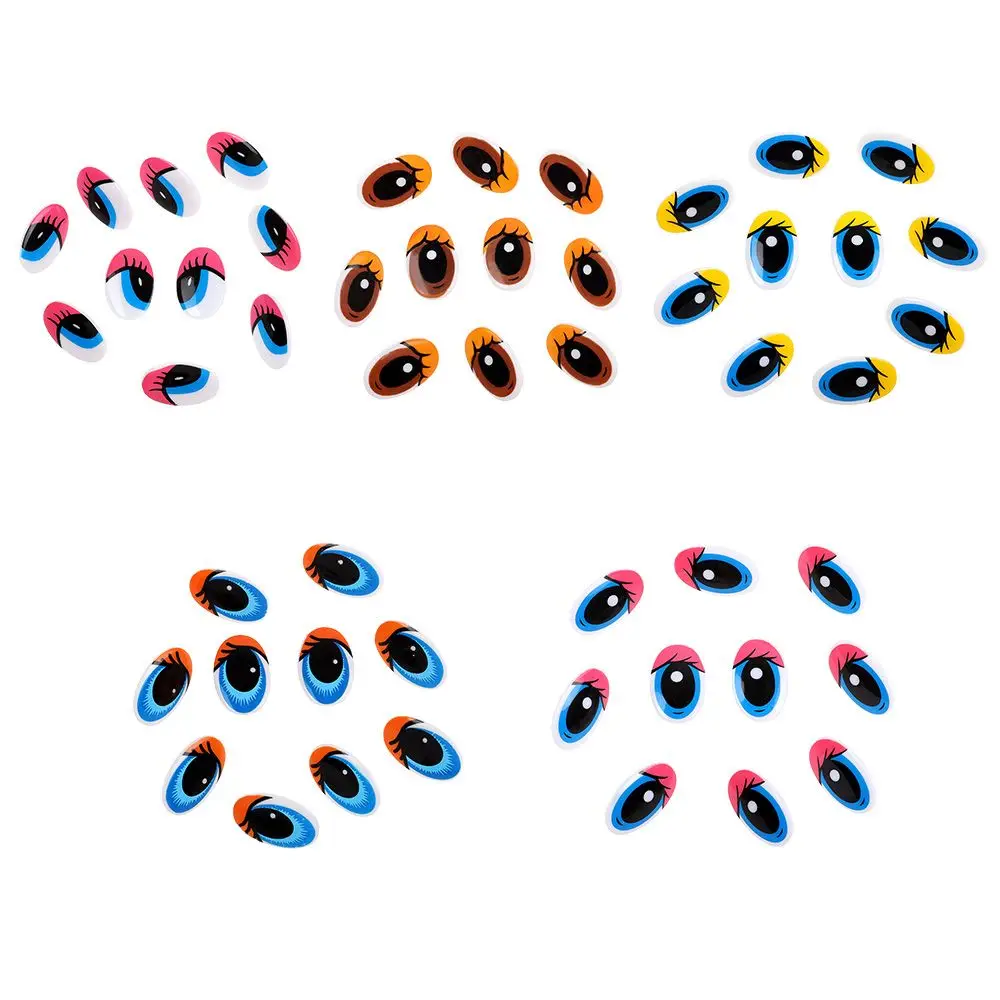

Colorful Oval Parts Plastic Cut Cartoon Eyes Panda Eye 3D Dolls Accessories DIY Dolls Materials