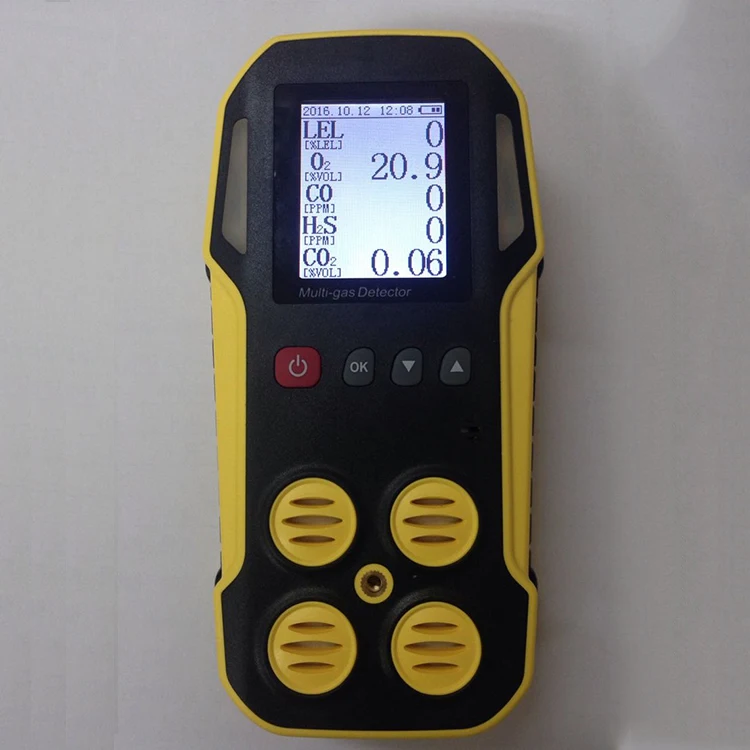 Portable industrial multi 5 gas detecting monitors, Exhaust Gas Analyzer for co2 CO H2S O2 LEL CH4