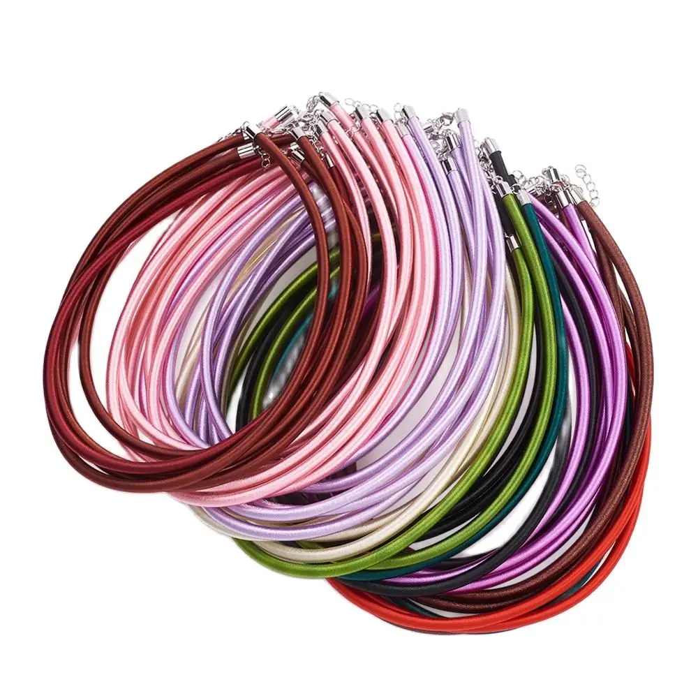 

Pandahall 50pcs/Lot 17" 5mm Mixed Color Silk Cord Necklace Making with Brass Clasps for DIY Jewelry Findings Accessories