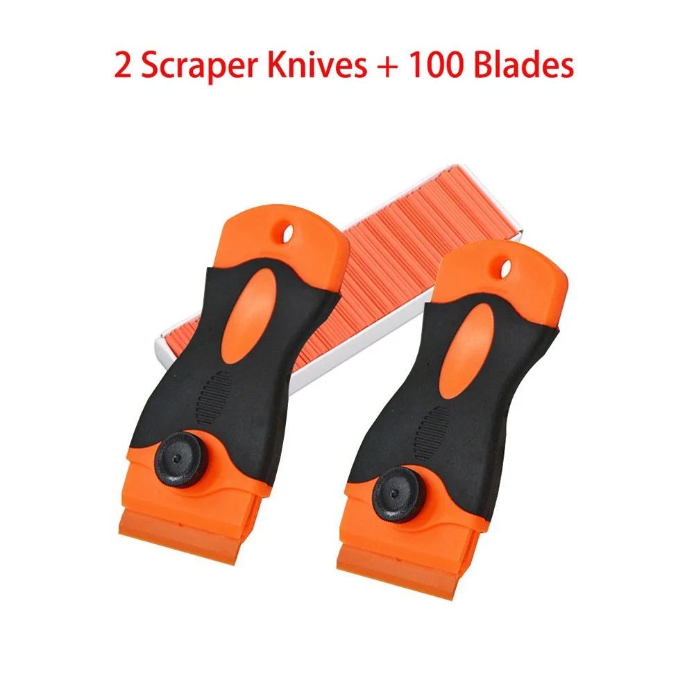 Replacement Scraper Blades Adhesive Glue Remover Cutter Car Sticker Label Paint Scraper for Glass Cleaning Removal Tool