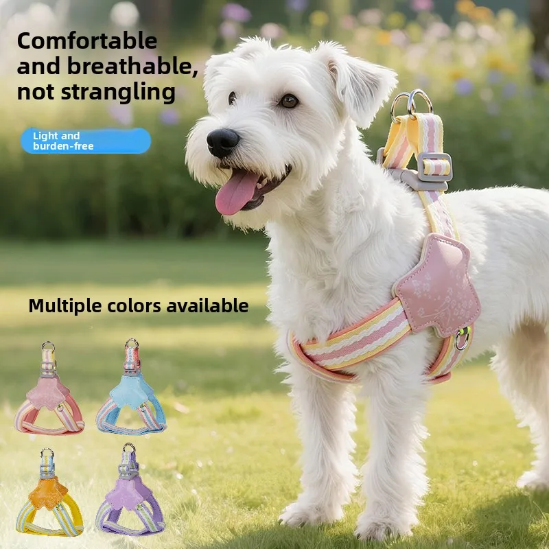 Dog Leash Vest Type Pet Jacquard Chest Strap Dog Walking Leash Night Reflective Dog Walking Leash Dog Shirt Dog Clothes