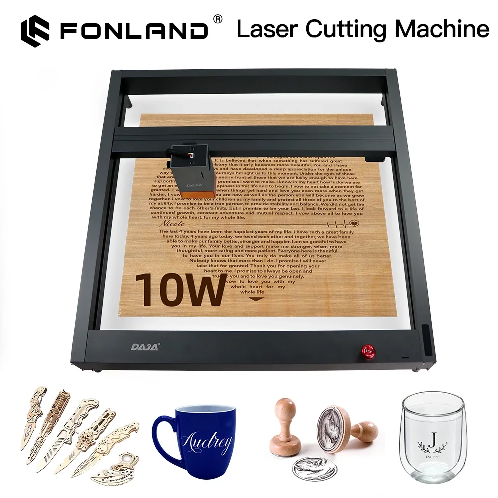 Fonland DAJA D4 CNC Laser Engraver With APP Control 40W 80W Laser Engraving Machine 450±5nm Blue Light CNC Cutting Machine