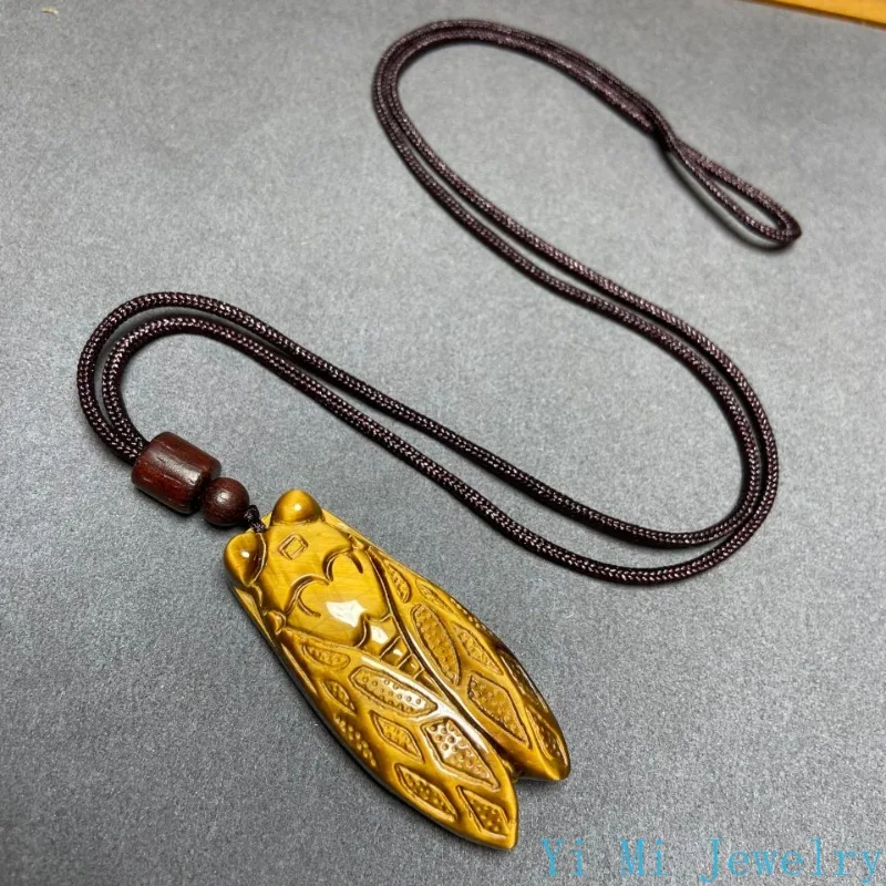 100% Authentic South African Tiger Eye Stone Pendant for Men and Women Fashionable and Charming Jewelry Jade Necklace 6