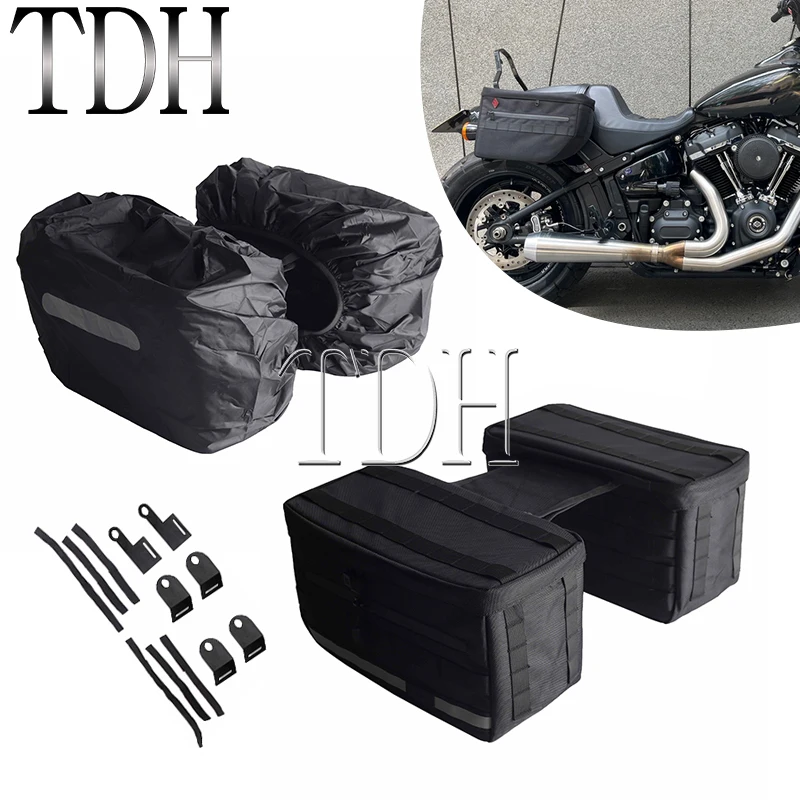 Motorcycle Bags Luggage Saddle Bags Side Tool Storage Bag Saddlebags Waterproof for Harley Dyna Sooftail Sportster XL Cafe Racer