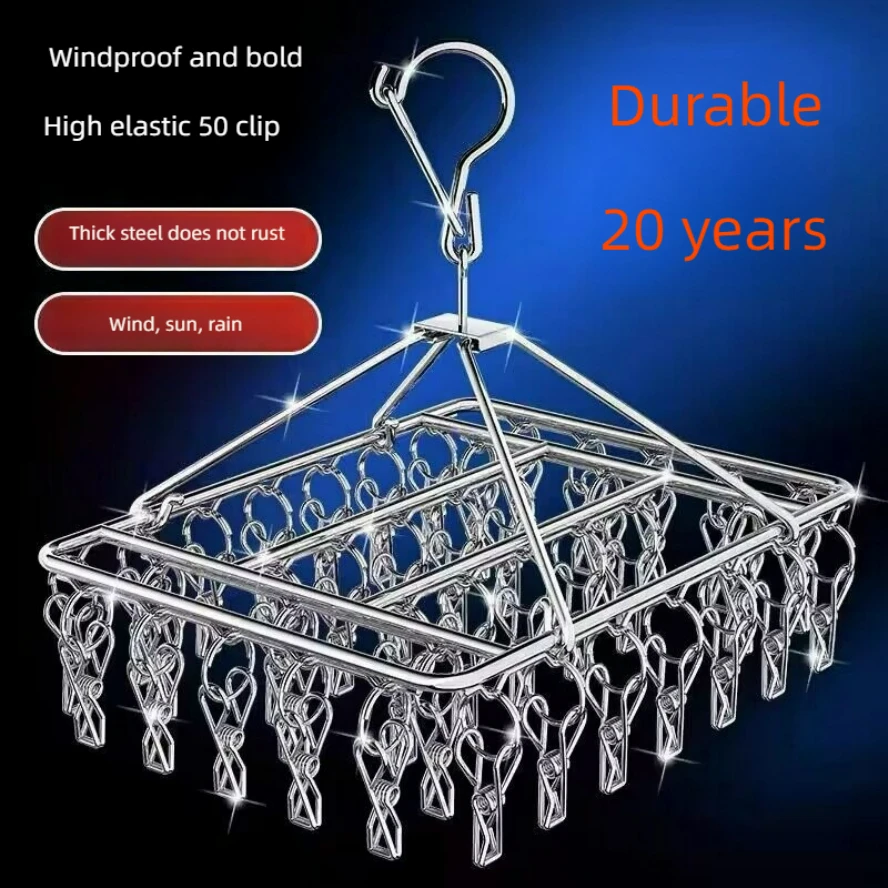 Stainless Steel Windproof Clips Clothespin Laundry Hanger Clothesline Sock Towel Bra Drying Rack Clothes Peg Hook Airer Dryer