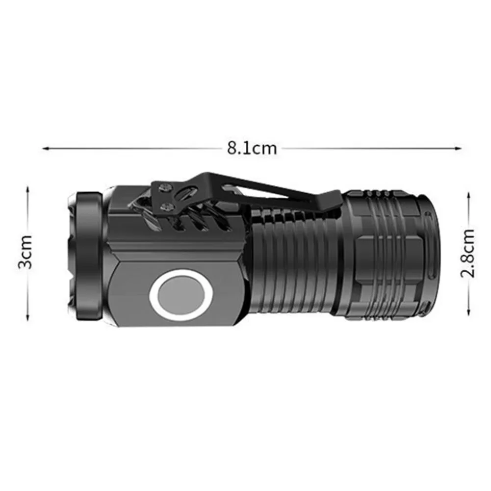 3 LEDs Super Bright Flashlight Portable Burst Flash Torch Rechargeable Outdoor Waterproof Spotlight With Pen-Clip Magnetic Base