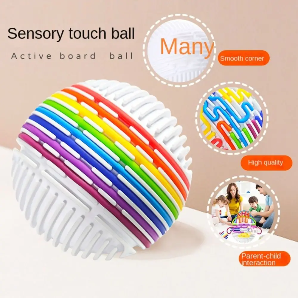 3D 입체 몬테소리 감각 활동 공 무지개 색상 실리콘 소재 운동 기술 공 DIY 디자인 트위스트 로프