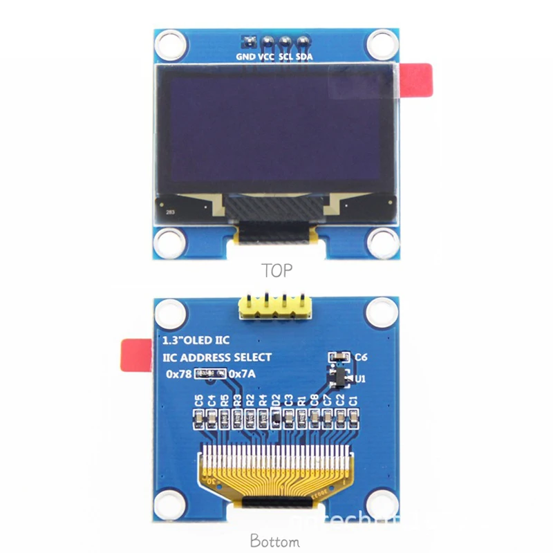 1/5 قطعة 1.3 "1.3 بوصة IIC I2C المسلسل 128x64 SSH1106 الرقمية OLED LCD Led عرض الأبيض الأزرق وحدة لاردوينو 12864 شاشة LCD B
