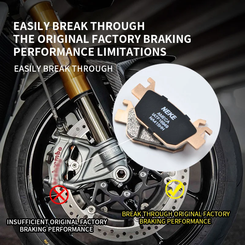 NEKE Sintered Metal Motorcycle Brake Pads for Honda Forza NSS350 ADV350 PCX160 NS150GX & Harley Davidson Street X300 X500