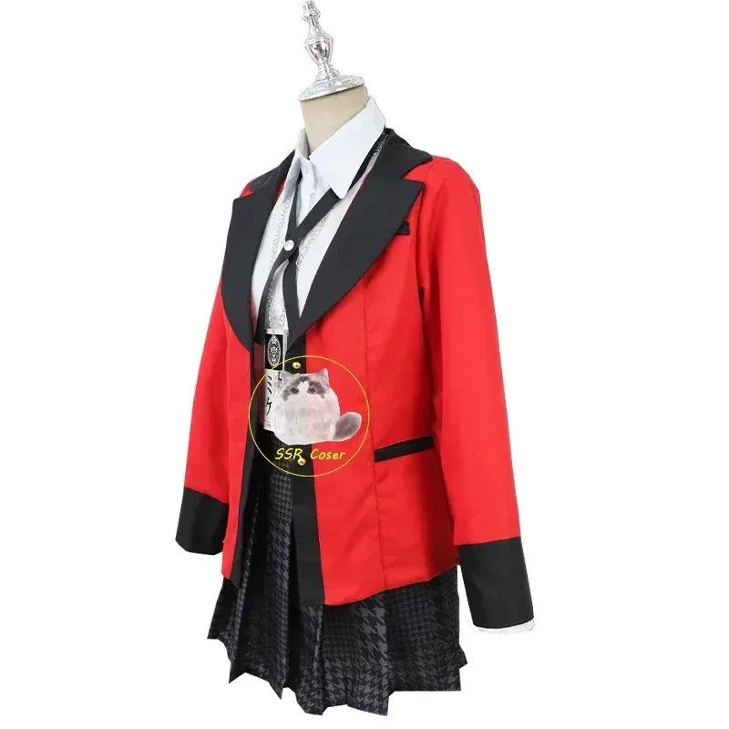 أزياء أنيمي Kakegurui التأثيرية Jabami Yumeko شعر مستعار للمدرسة تنورة مطوية لحفلات الهالوين؛ 8,k'5;h.