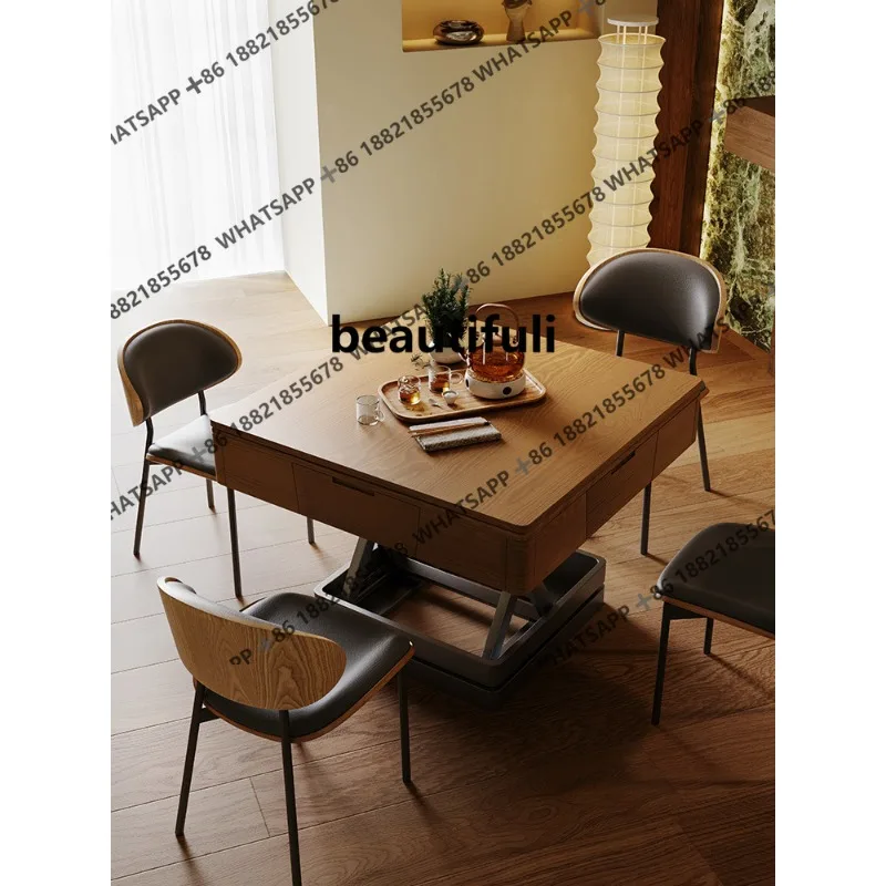 Automatic special table lifting coffee table table dual-purpose high-end solid wood home use