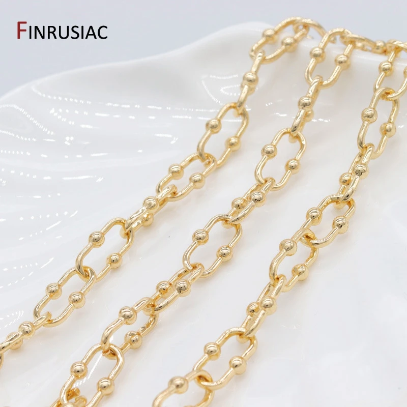 14k Gold Plated Trendy Big Cable Chain For Jewelry Making Color Preservation Handmade DIY Jewellery Chain Findings Wholesale